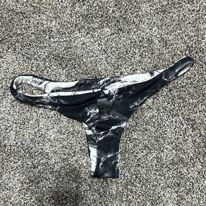 Jolyn Black and White Marble Bikini Bottom *Reversible